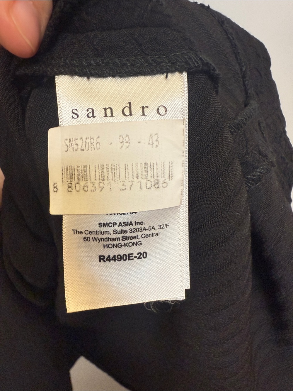 Sandro Silk Black Ribbed Textured Sheer Short Sleeves Cocktail Midi Dress - Picture 6 of 8